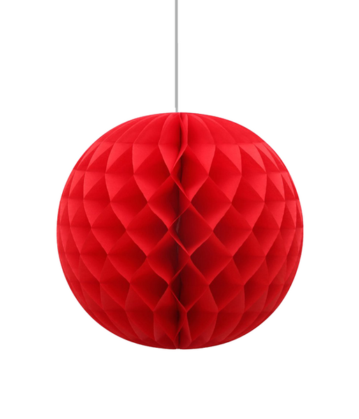 Бумажный шарик с сотами красный 20 см (04513) 04513 фото