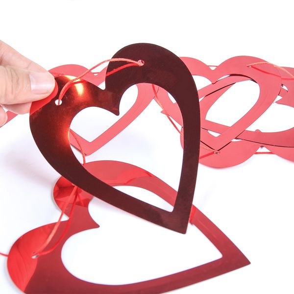 Бумажна гірлянда на День Святого Валентина з сердечками (2 м.) VD-002 фото
