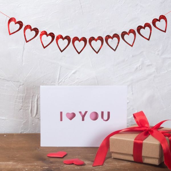 Бумажна гірлянда на День Святого Валентина з сердечками (2 м.) VD-002 фото