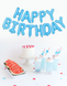 Фольгированные воздушные шары-надпись Happy Birthday голубые буквы 40 см (B362023) B362023 фото 2