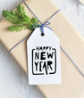 Новогодний ярлычок для украшения подарка "Happy New Year" 1 шт (40-2181)