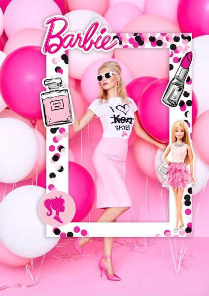 Рамка для фотосесії "Barbie" з тематичними елементами 100х70 см (B02815) B02815 фото