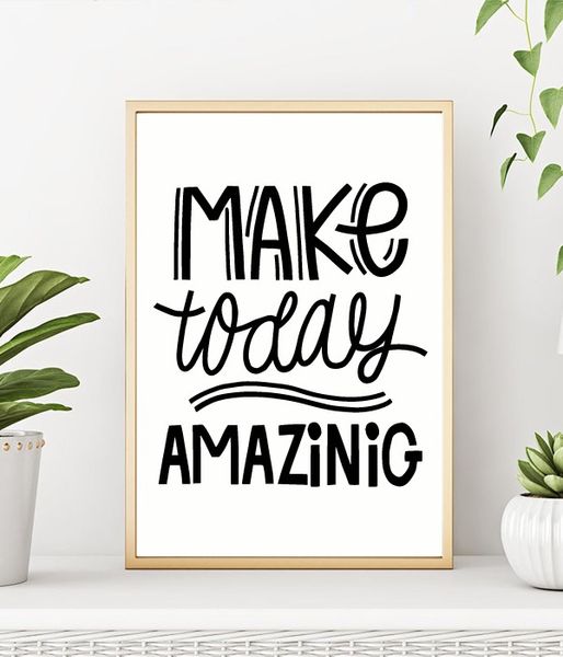Постер для украшения дома или офиса "Make today amazing" 2 размера (50-26) 50-26 фото