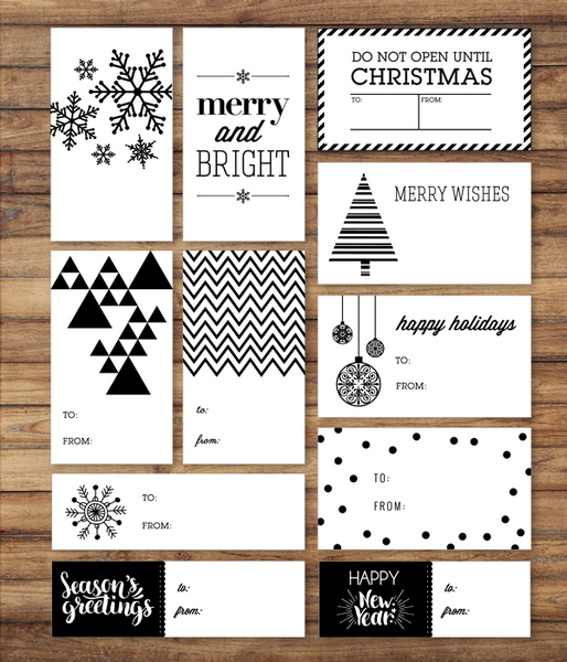 Набор новогодних ярлычков-карточек для украшения подарков (11 шт.) N-309_R289 фото