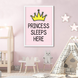 Постер для дитячої кімнати "Princess sleeps here" 2 розміри (03193) 03193 (A3) фото 2