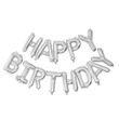 Фольгированные воздушные шары-надпись Happy Birthday серебряные буквы 40 см (B382023)
