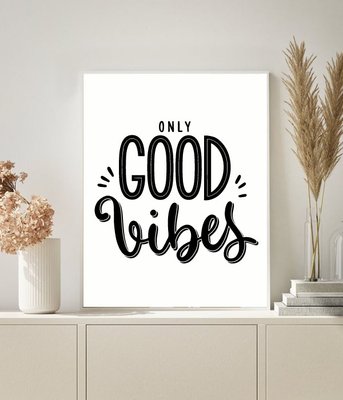 Постер для украшения дома или офиса "Only Good Vibes" 2 размера (50-27) 50-27 фото