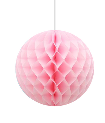 Бумажний шар з сотами для прикраси свята Light Pink (30 см.) 04507 фото