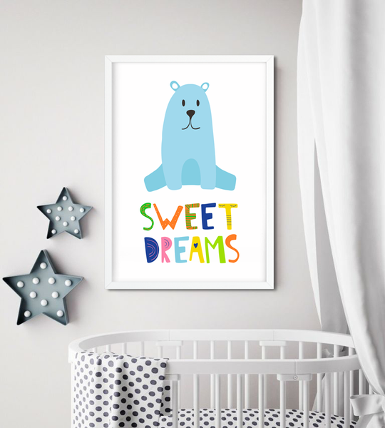 Постер для дитячої кімнати "Sweet dreams" 2 розміри (01779) 01779 (A3) фото