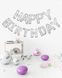 Фольгові повітряні кульки надпис Happy Birthday срібні літери 40 см (B382023) B382023 фото 2