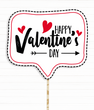 Фотобутафорія-табличка на день закоханих "Happy Valentine's day" (VD-109)
