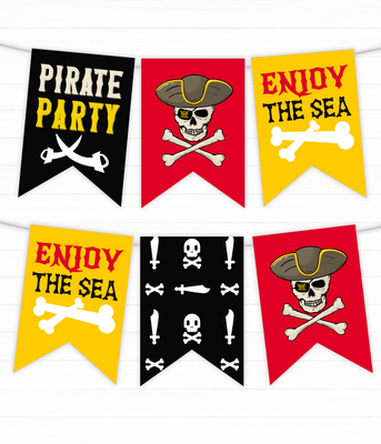 Гірлянда з прапорців "Піратська вечірка" 12 прапорців (02384) 02384 фото