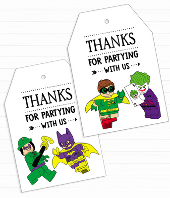 Ярлычки для подарков гостям "Лего Бэтмен" 10 шт (077109) 077109 фото
