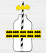 Набор: наклейки для бутылочек и трубочки "Бэтмен" 20 шт (L912) L912 фото 3