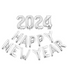 Новогодние воздушные шары - буквы 2024 серебряные Happy New Year 40 см (NY70079) NY70079 фото 1