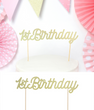 Топпер для торта 1-й День народження (золотий) S121 фото