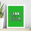Постер для дня народження "Happy Birthday" зелений 2 розміри (02102) 02102 (A3) фото