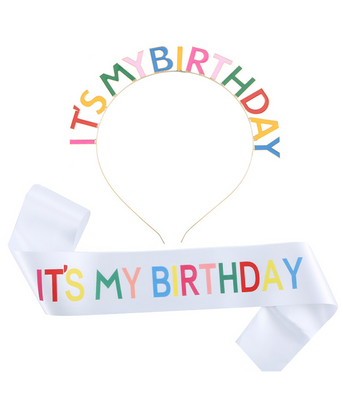 Набор для дня рождения - обруч и лента через плечо "It's My Birthday" (50-212) 50-212 фото