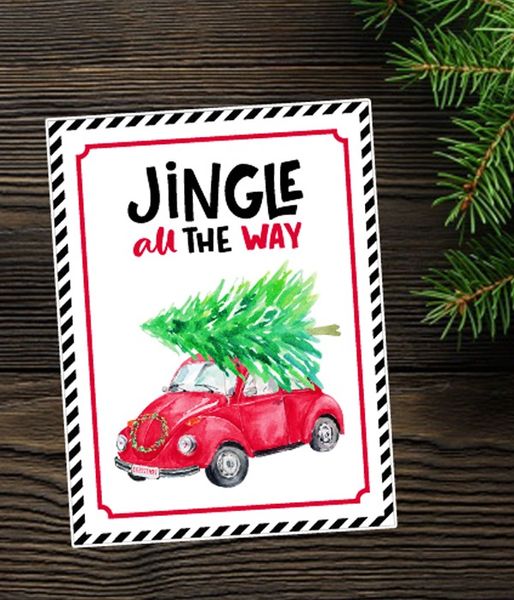 Дизайнерская новогодняя открытка Jingle all the way (03372) 03372 фото