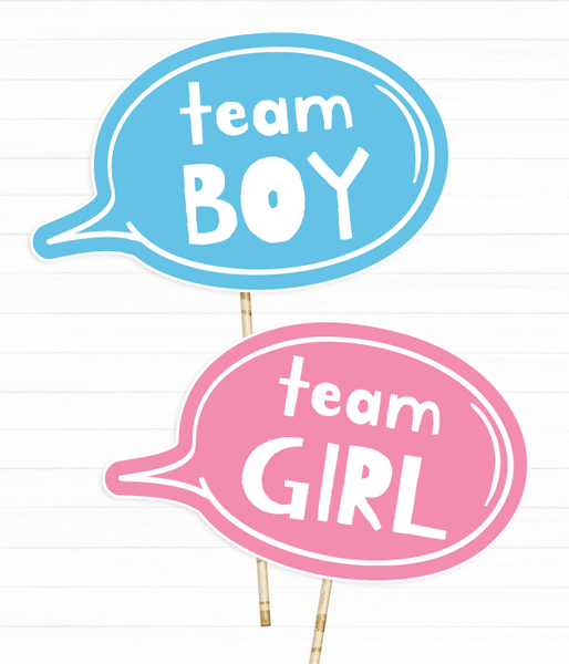Фотобутафорія-таблички для ґендер паті "Team Boy" та "Team Girl" 2 шт (04918) 04918 фото