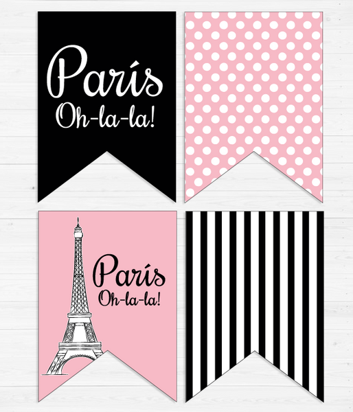 Паперова гірлянда "Oh-la-la Paris" 8 прапорців (03359) 03359 фото
