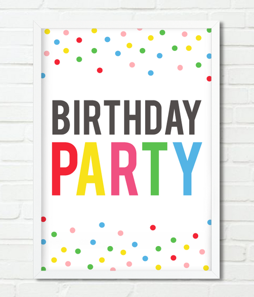 Декор-постер с конфетти на день рождения "Birthday Party" 2 размера (03181) 03181 (A3) фото