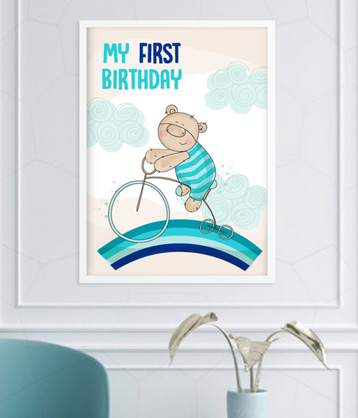 Постер для первого дня рождения мальчика "My first birthday" 2 размера (06173) 06173 фото