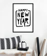 Стильный новогодний постер в скандинавском стиле "Happy New Year" (2 размера)