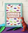 Постер для свята з фігурками динозаврів "ROAR" 2 розміри без рамки (03221) 03221 (А3) фото
