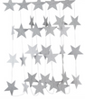 Гирлянда-звезды блестящие серебряные 10 см. 4 м (40-11)