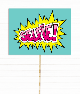 Табличка для фотосессии в стиле поп-арт "Selfie" (02830) 02830 (1) фото