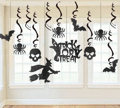 Набор подвесных бумажных декорации на Хэллоуин 10 шт (H673) H673 фото