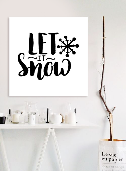 Новорічна табличка для прикраси інтер'єру будинку в скандинавському стилі Let it snow (04153) 04153 фото