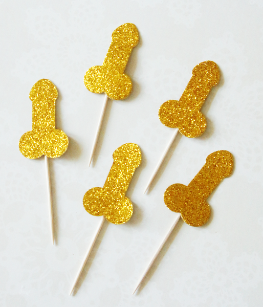 Топпери для капкейків Gold Penis (5 шт.) H012 фото