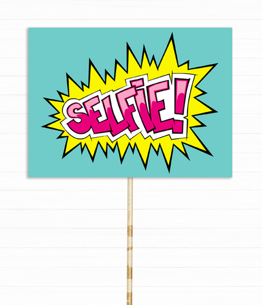 Табличка для фотосесії у стилі поп-арт "Selfie" (02830) 02830 (1) фото