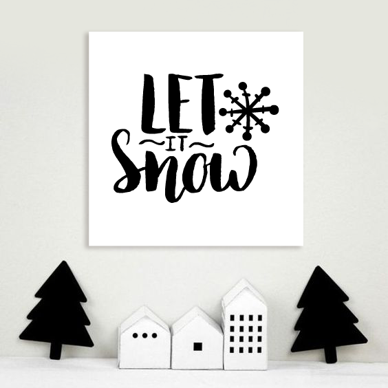 Новорічна табличка для прикраси інтер'єру будинку в скандинавському стилі Let it snow (04153) 04153 фото