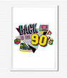 Декор-постер для вечеринки в стиле 90-х "Back to the 90's" 2 размера без рамки (04202)