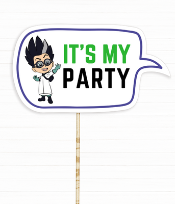 Табличка для фотосессии "It's my party!" в стиле мультика Герои в масках (PJ8023) PJ8023 фото