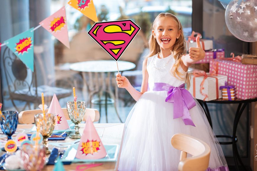 Фотобутафория-табличка для праздника девочек-супергероев "S-GIRL" (090118) 090118 фото