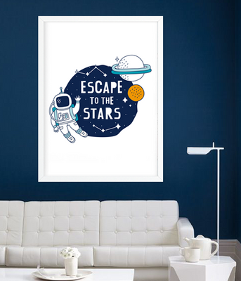 Постер для праздника в стиле Космос "Escapr to the Stars" 2 размера (04080) 04080 фото