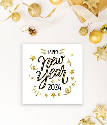 Вітальна новорічна листівка Happy New Year 2024 (40-84) 40-84 фото