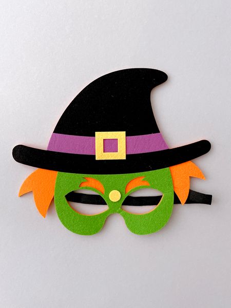 Детская маска из фетра на Хэллоуин "Ведьмочка" (02411) 02411 фото