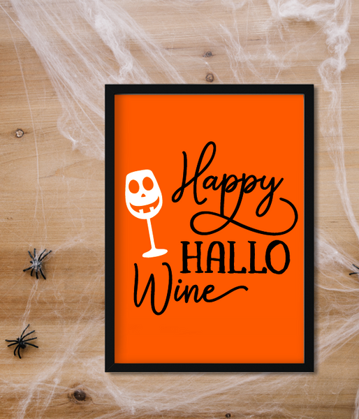 Постер на Хэллоуин "Happy HALLO Wine" 2 размера (T5) T5 фото