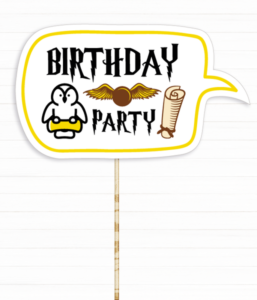 Фотобутафория-табличка в стиле Гарри Поттер "Birthday Party" (02208) 02208 фото