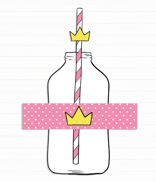 Набір наклейок на пляшки та трубочок "Princess Party" (03348) 03348 фото