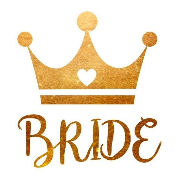 Флеш тату на дівич-вечір "Bride" з короною (B502) B502 фото