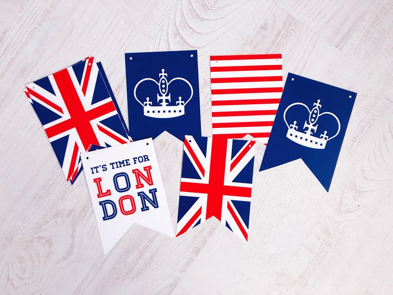 Гірлянда з прапорців "It's time for London" 12 прапорів (L-201) L-201 фото