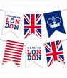 Гірлянда з прапорців "It's time for London" 12 прапорів (L-201)