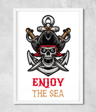 Постер для пиратской вечеринки "Enjoy the sea" 2 размера (02377) 02377 фото