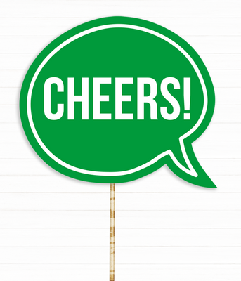 Табличка для фотосесії "Cheers!" зелена (02981) 02981 фото